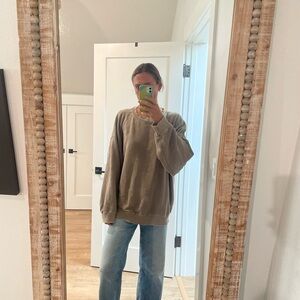 Casual Tan Sweatshirt for Women